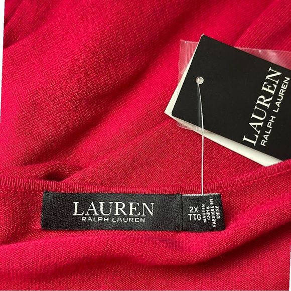 LAUREN Ralph Lauren Ruffle Trim Jersey Sweater Size 2X - Picture 7 of 11